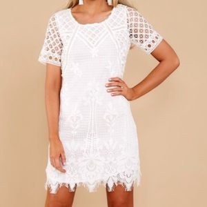 Skies are blue white lace dress NWT small